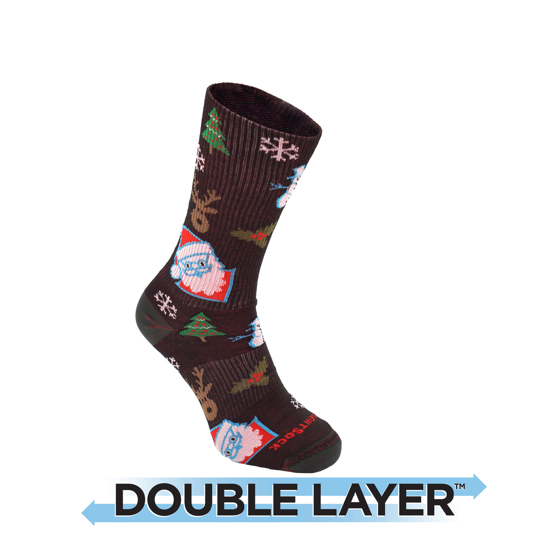 Explore, Double Layer, Crew, Tacky Christmas socks.