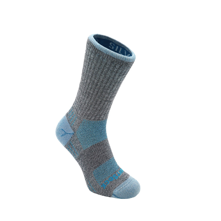 Silver Escape, Crew, Ash Twist Turquoise socks.